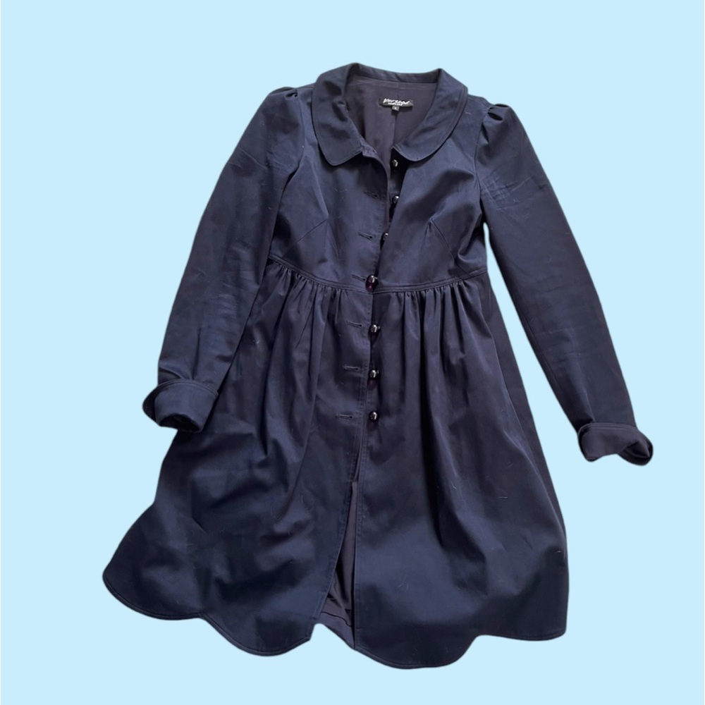 Betsey Johnson Y2K navy trench size 6 - excellent condition